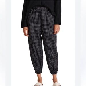 Apiece Apart Zebra Windowpane Plaid Organic Cotton Joggers